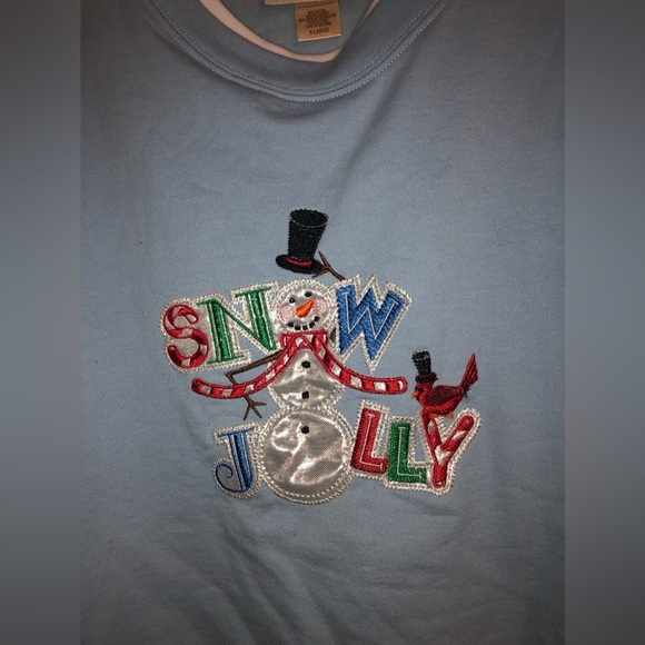 Christmas Sweatshirt With Snowman Size XL NWOT - Picture 4 of 5